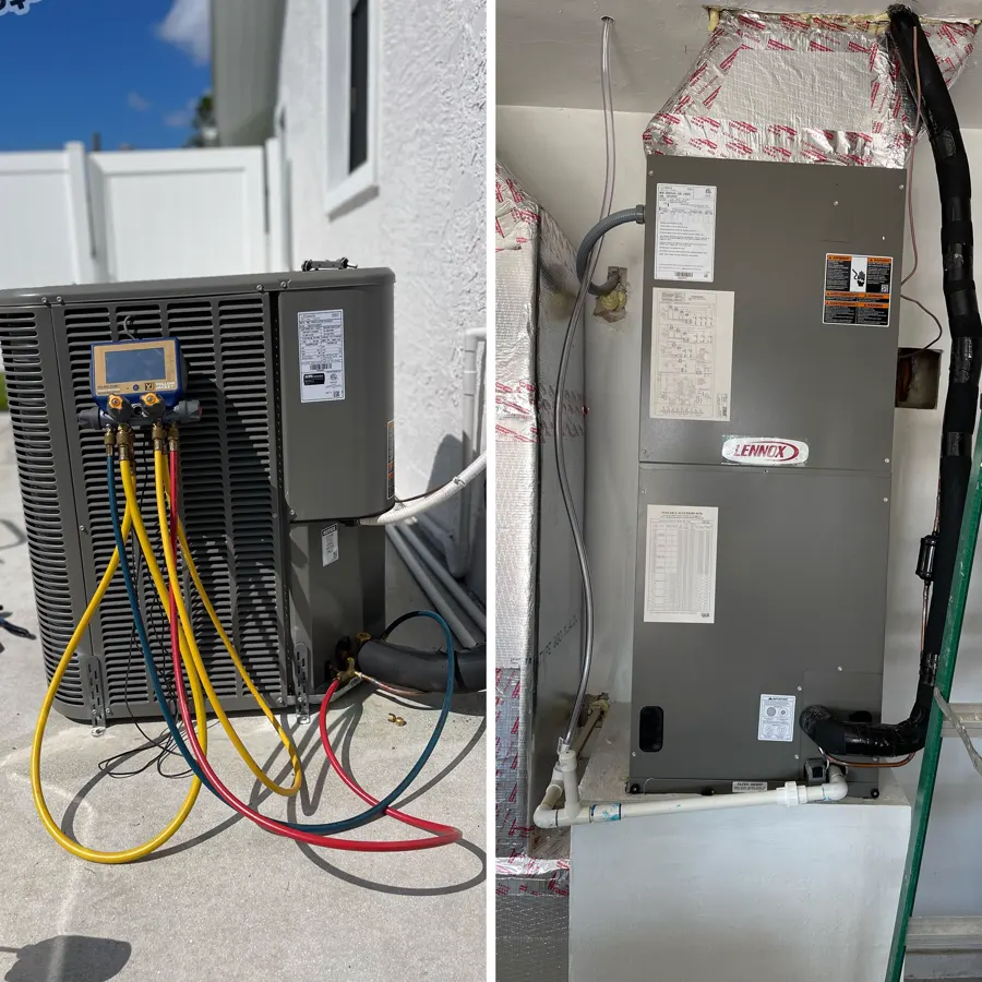 A new condenser and air handler installation