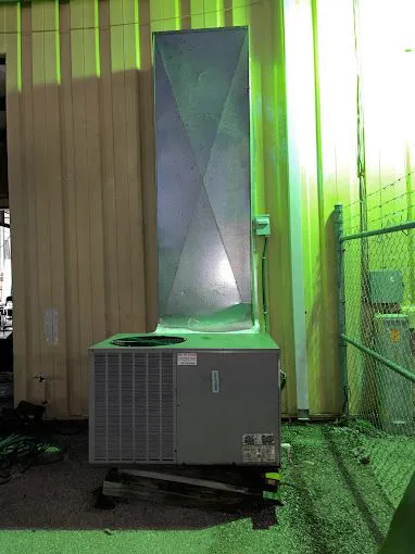 A package unit installed on a new pad